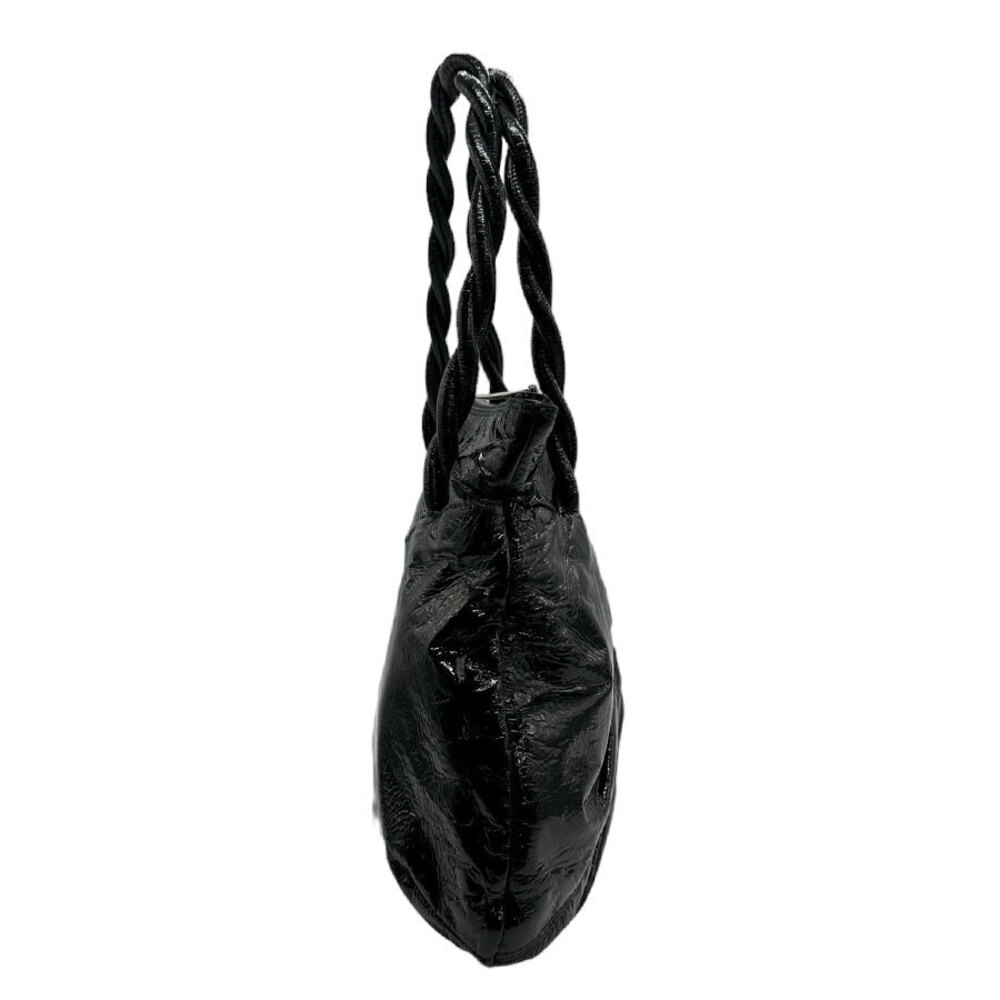 Salvatore Ferragamo Enamel Gancini Black Handbag
